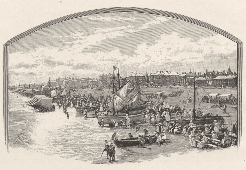 NORFOLK. The Beach, Yarmouth 1901 old antique vintage print picture